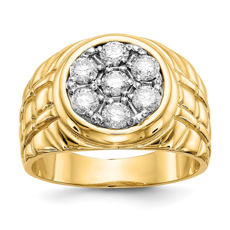 14 Karat Gelbgold Herrenring mit natürlichem Diamant, 0,98 ct