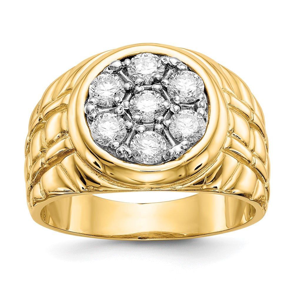 14K Gelbgold Aaa Diamant Herren Ring