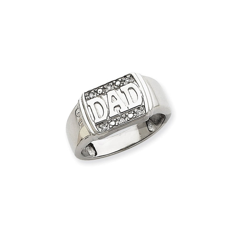 14K Weißgold Herrenring mit natürlichem Diamant, VS