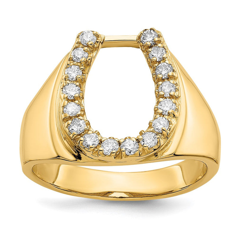 14K Gelbgold Herrenring mit natürlichem Diamant 0,448 ct. Gesamtgewicht