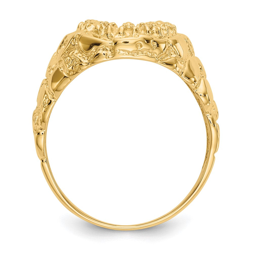14K Gelbgold Herren-Diamantring mit Krappenfassung