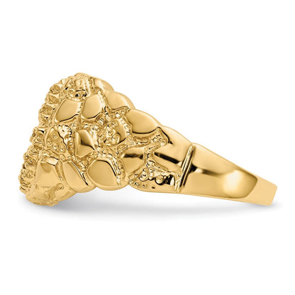 14K Gelbgold Herren-Diamantring mit Krappenfassung
