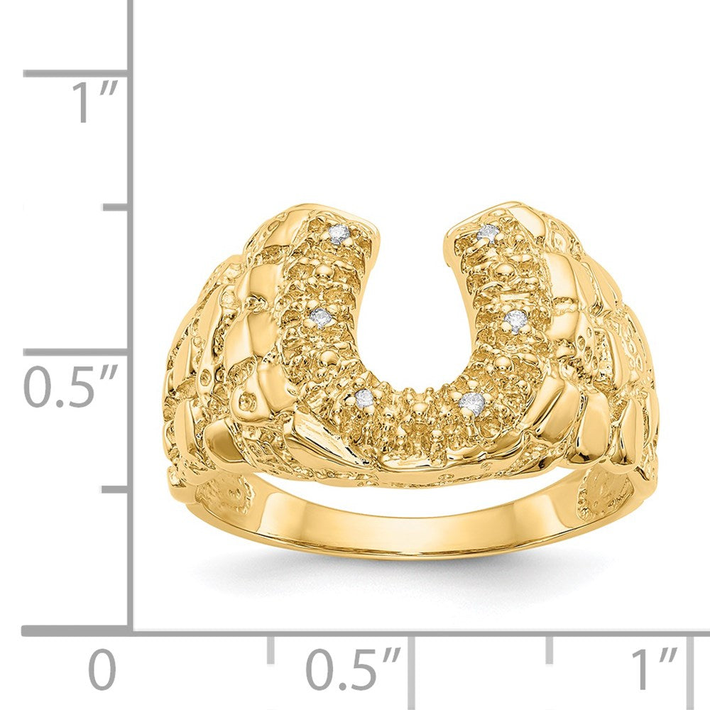 14K Gelbgold Herren-Diamantring mit Krappenfassung