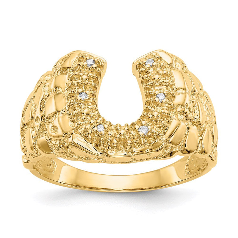 14K Gelbgold Herrenring mit natürlichem Diamant