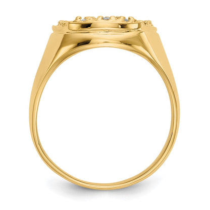 14K Gelbgold Herrenring mit natürlichen Diamanten 0,22 ct. Gesamtgewicht