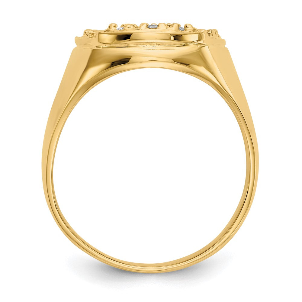 14K Gelbgold Herrenring mit natürlichen Diamanten, 0,22 ct. Gesamtgewicht