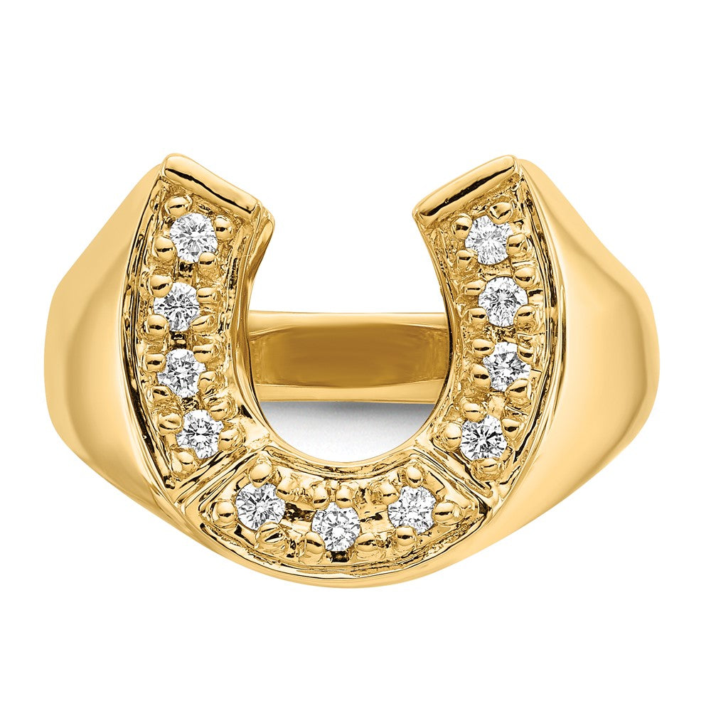 14K Gelbgold Herrenring mit natürlichen Diamanten, 0,22 ct. Gesamtgewicht