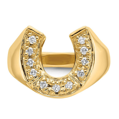 14K Gelbgold Herrenring mit natürlichen Diamanten, 0,22 ct. Gesamtgewicht