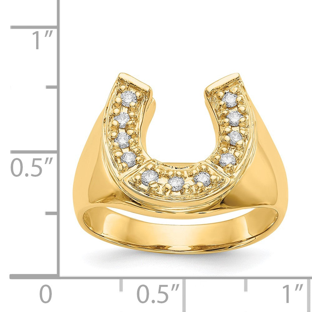 14K Gelbgold Herrenring mit natürlichen Diamanten, 0,22 ct Gesamtgewicht