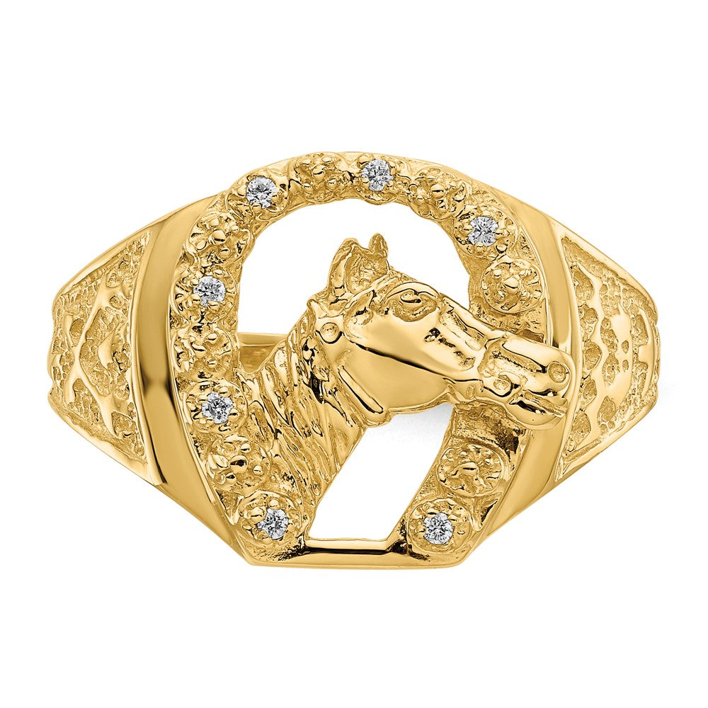 14K Gelbgold Aaa Diamant Herren Ring