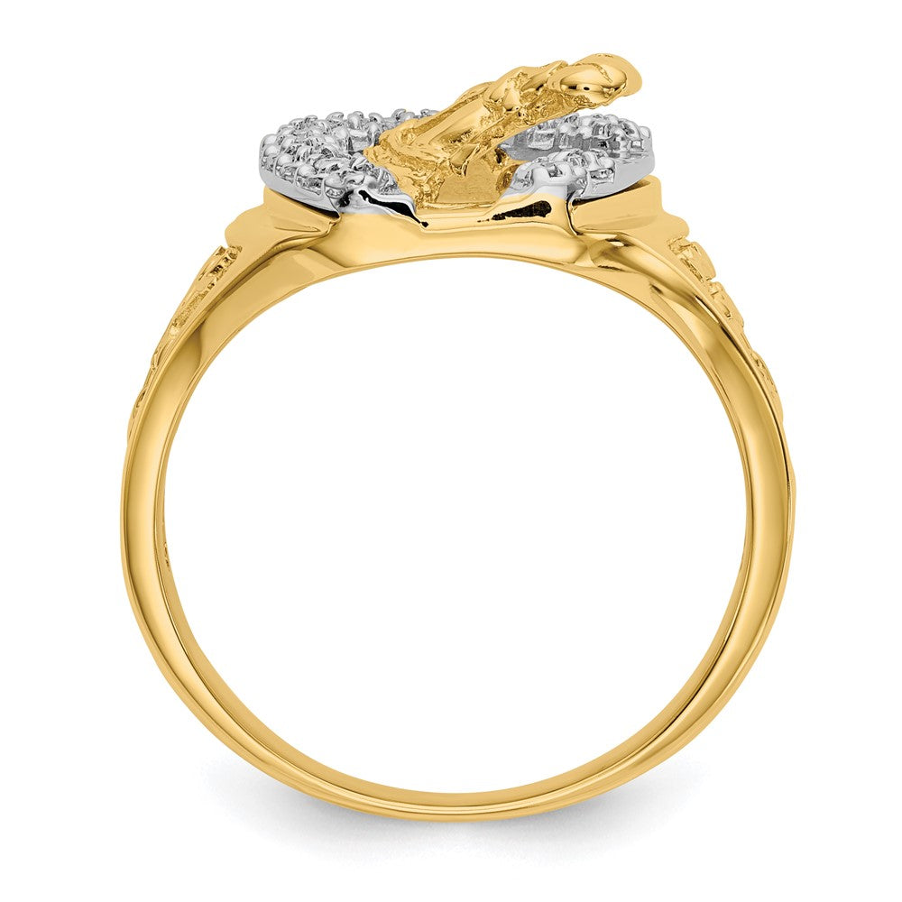 14K Bicolor-Gold Herrenring mit natürlichen Diamanten in AAA-Qualität