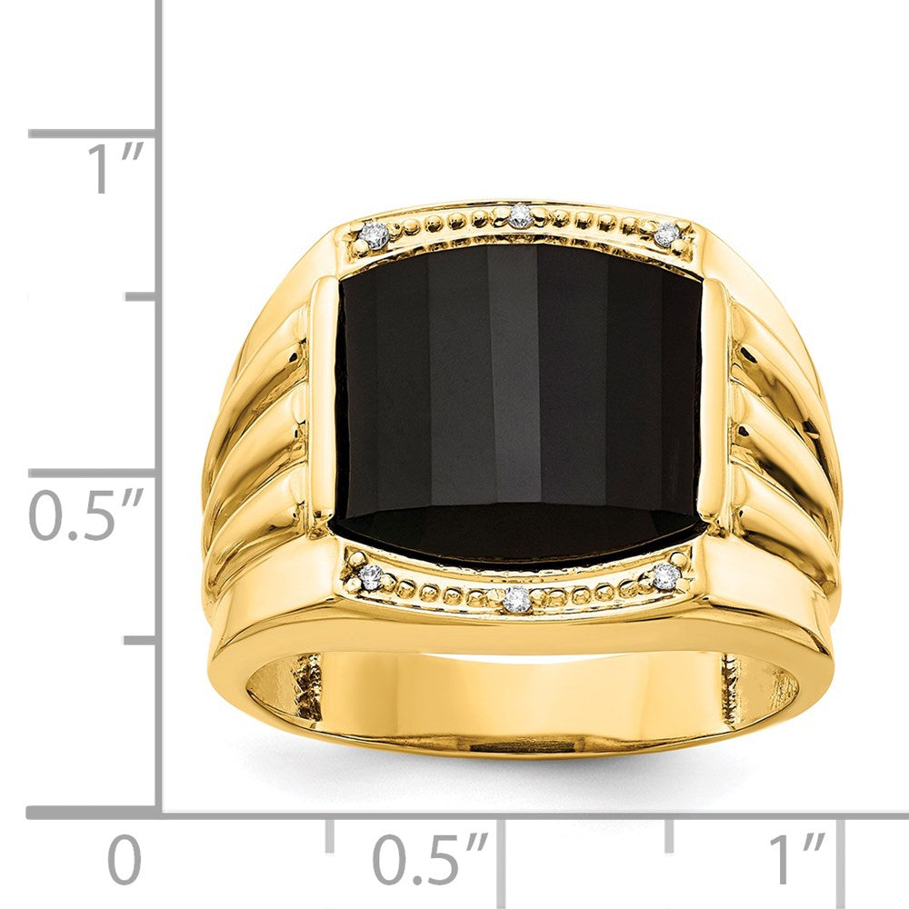 14K Gelbgold Aaa Diamant Herren Ring