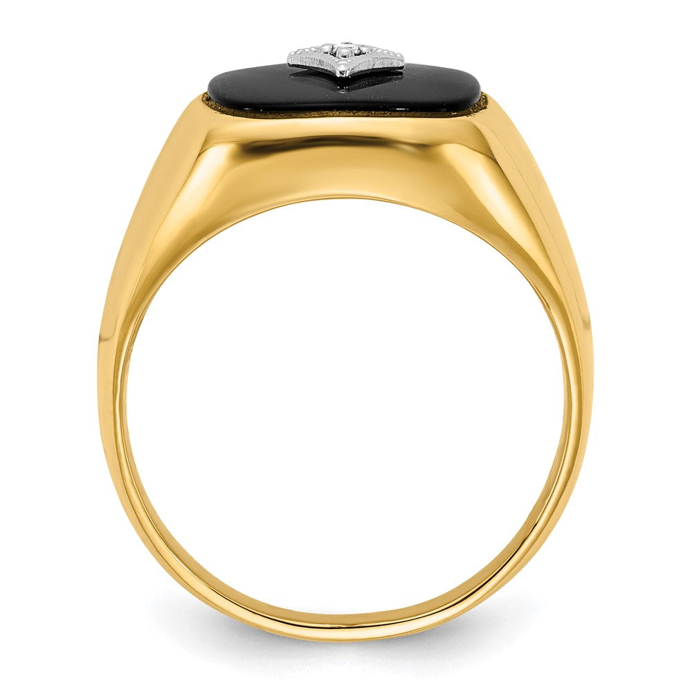 14K Gelbgold Herrenring mit echten AA-Diamanten