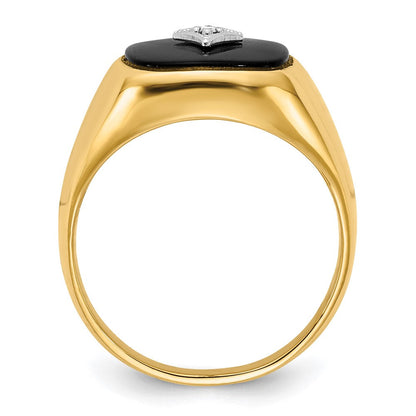 14K Gelbgold Herrenring mit echten AA-Diamanten