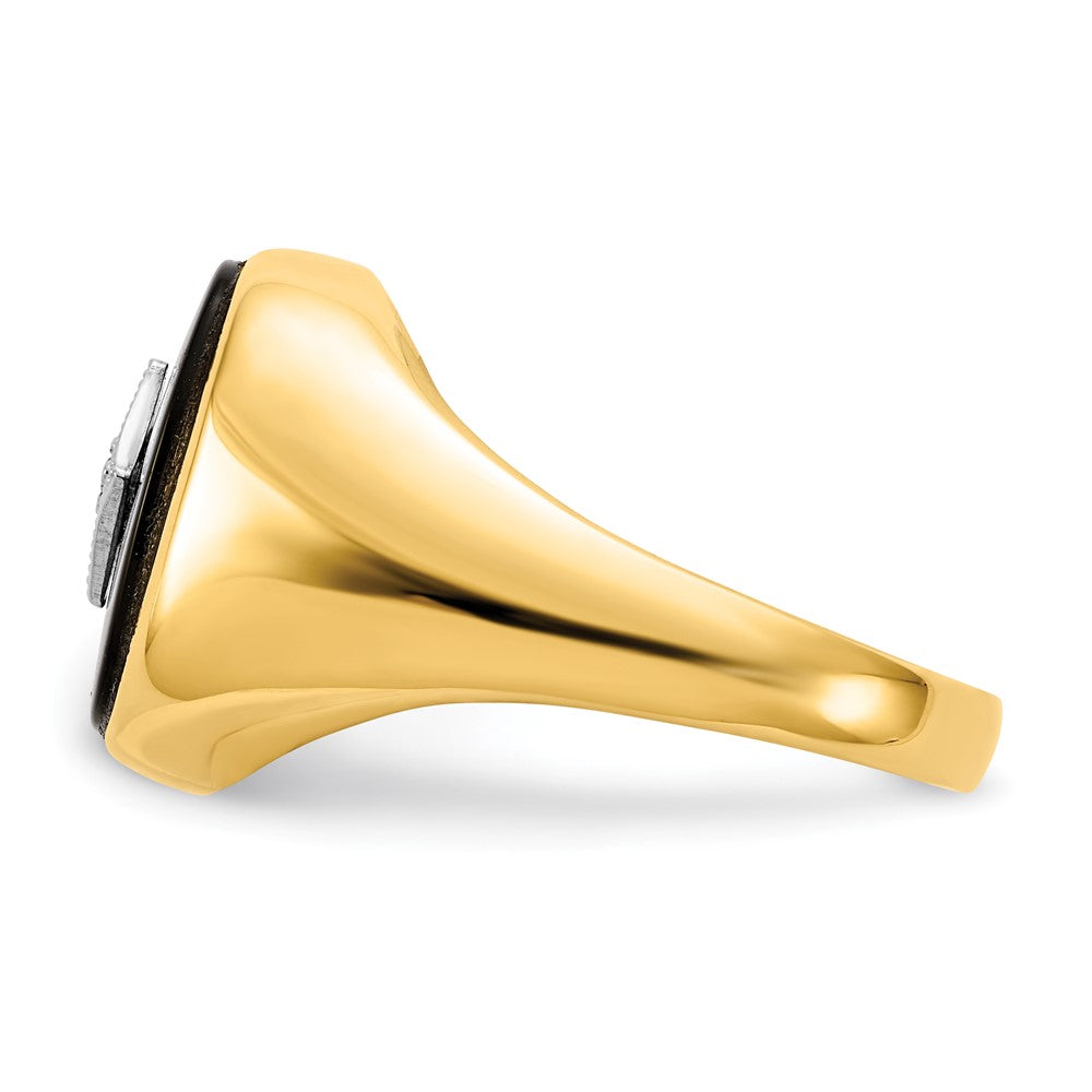 14K Gelbgold Herrenring mit echten AA-Diamanten
