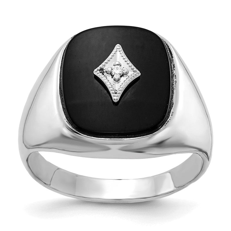 14K Weißgold Herrenring mit echten AAA-Diamanten