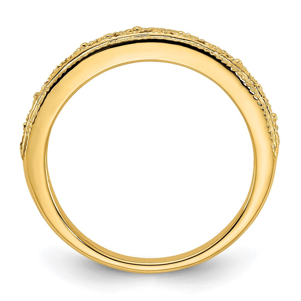 14K Gelbgold Ring mit Filigranmuster