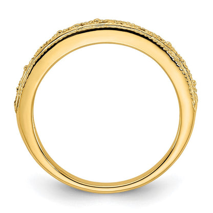 14K Gelbgold Ring mit Filigranmuster