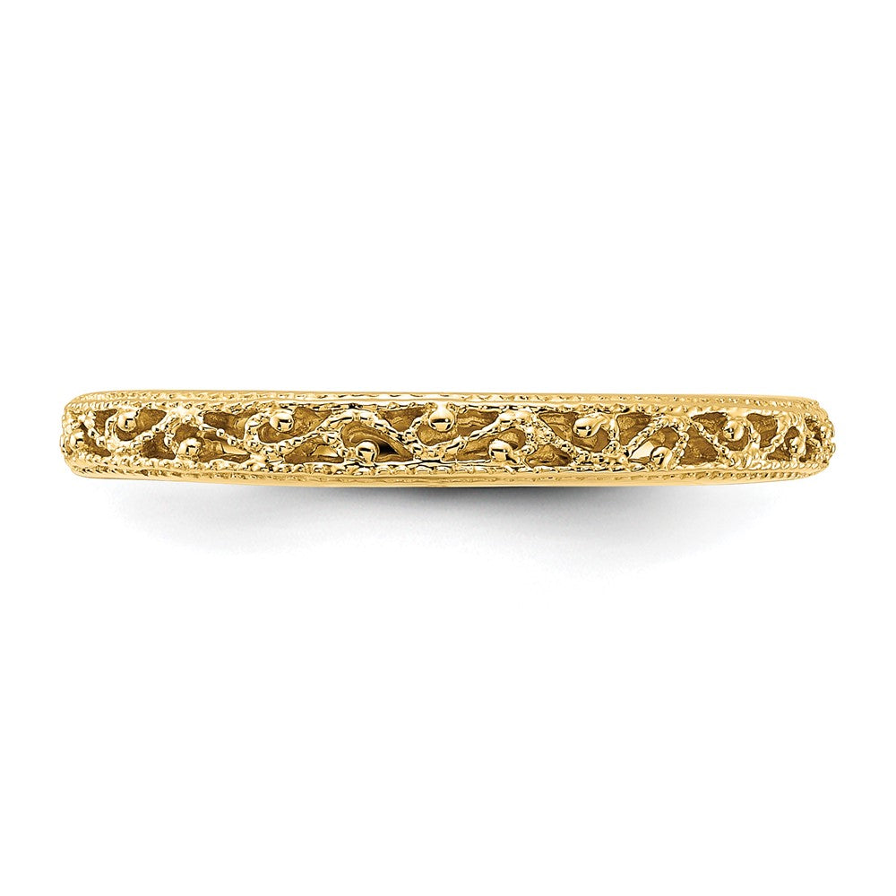 14K Gelbgold Ring mit Filigranmuster