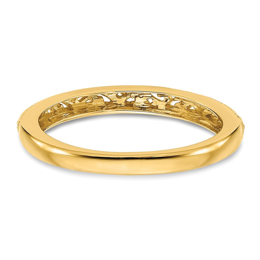 14K Gelbgold Ring mit Filigranmuster