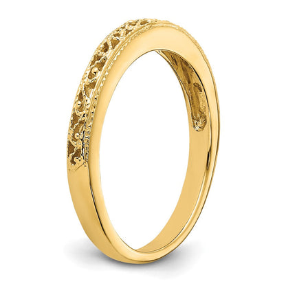 14K Gelbgold Ring mit Filigranmuster