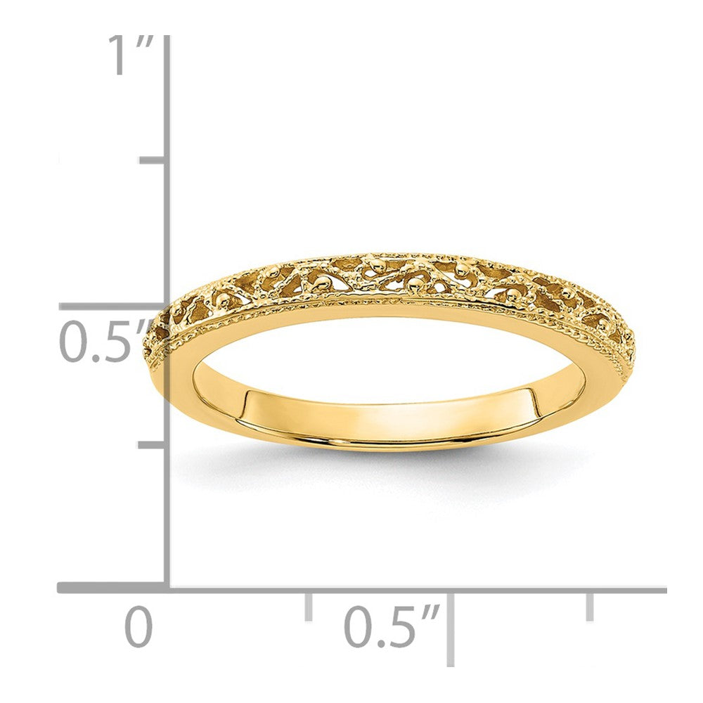 14K Gelbgold Ring mit Filigranmuster