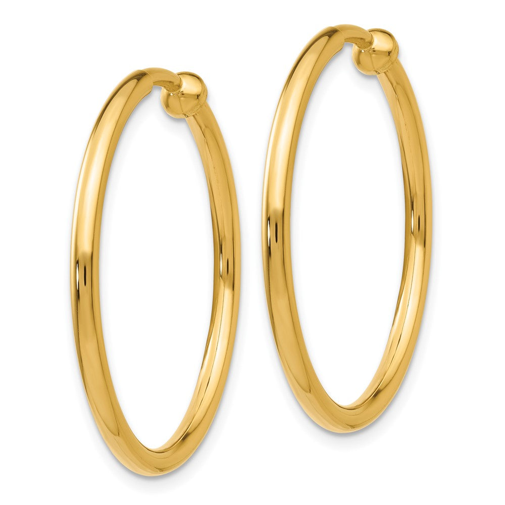 14K Gelbgold Non Durchbrochen Creolen