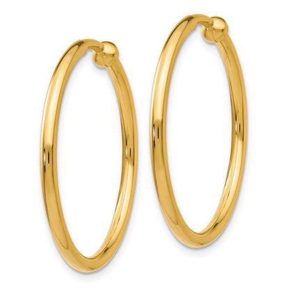 14K Gelbgold Non Durchbrochen Creolen
