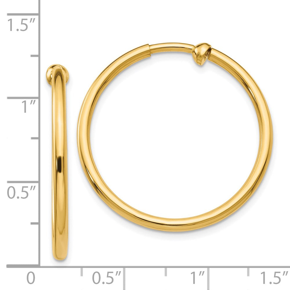 14K Gelbgold Non Durchbrochen Creolen