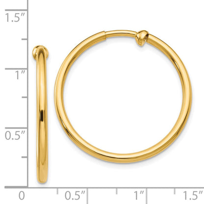 14K Gelbgold Non Durchbrochen Creolen