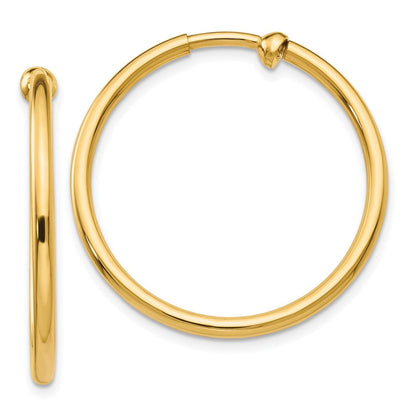 14K Gelbgold Non Durchbrochen Creolen