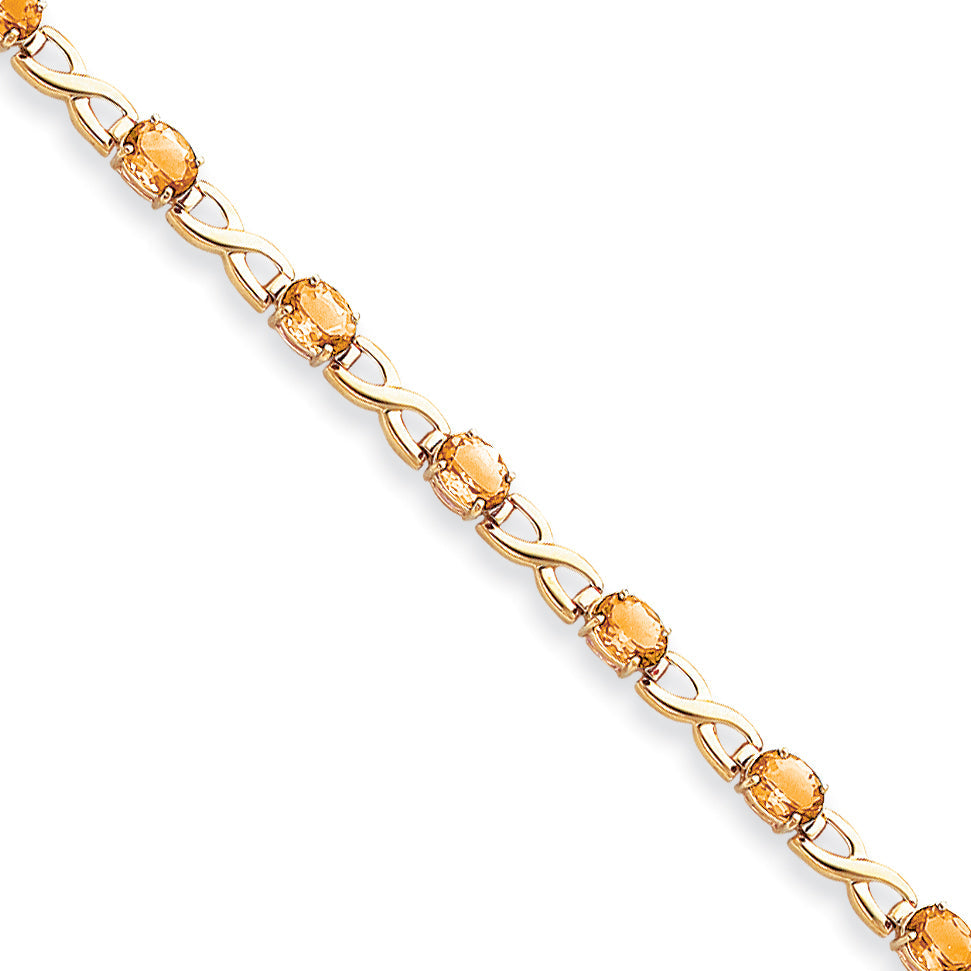 14K Gelbgold 7x5mm Oval Citrin Armband