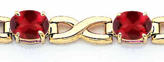 14K Gelbgold 7x5mm Oval Granat Armband
