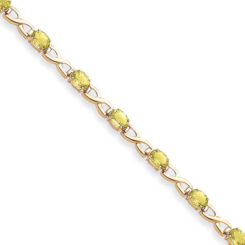 14K Gelbgold 7x5mm Oval Peridot Armband