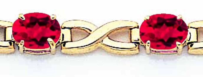 14K Gelbgold 7x5mm Oval Rubin Armband