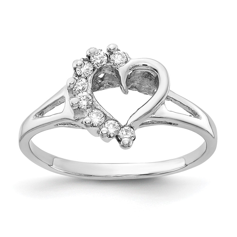 14K Weißgold-Ring mit natürlichen Diamanten, 0,12 ct Gesamtgewicht