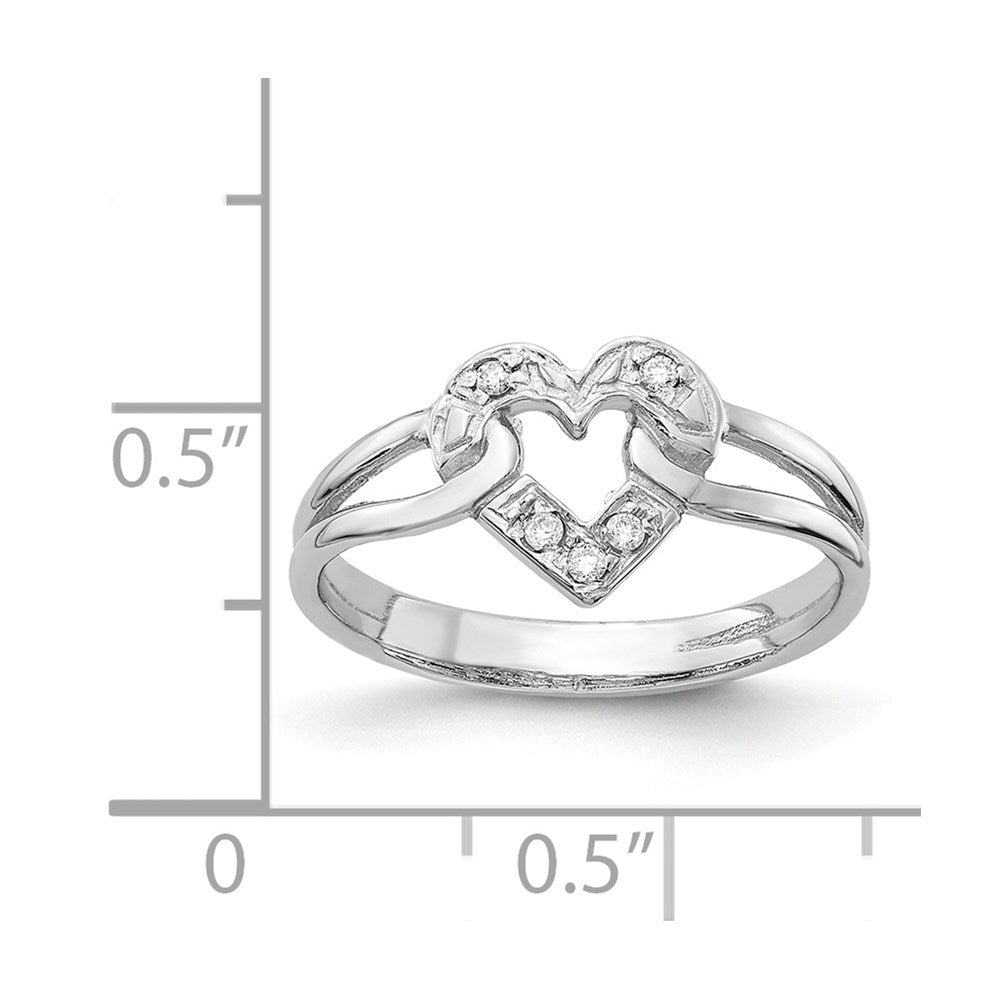 14K Weißgold Ring mit natürlichem Diamant, VS