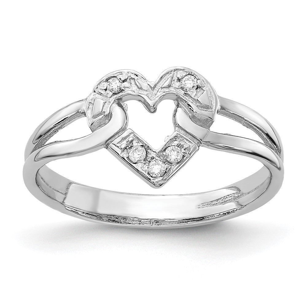14K Weißgold Ring mit natürlichem Diamant, VS
