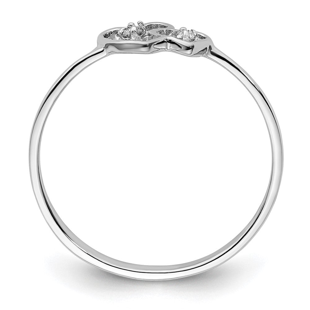 14K Weißgold Ring mit natürlichem Diamant