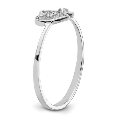 14K Weißgold Ring mit natürlichem Diamant