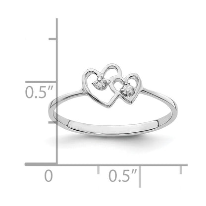 14K Weißgold Ring mit natürlichem Diamant