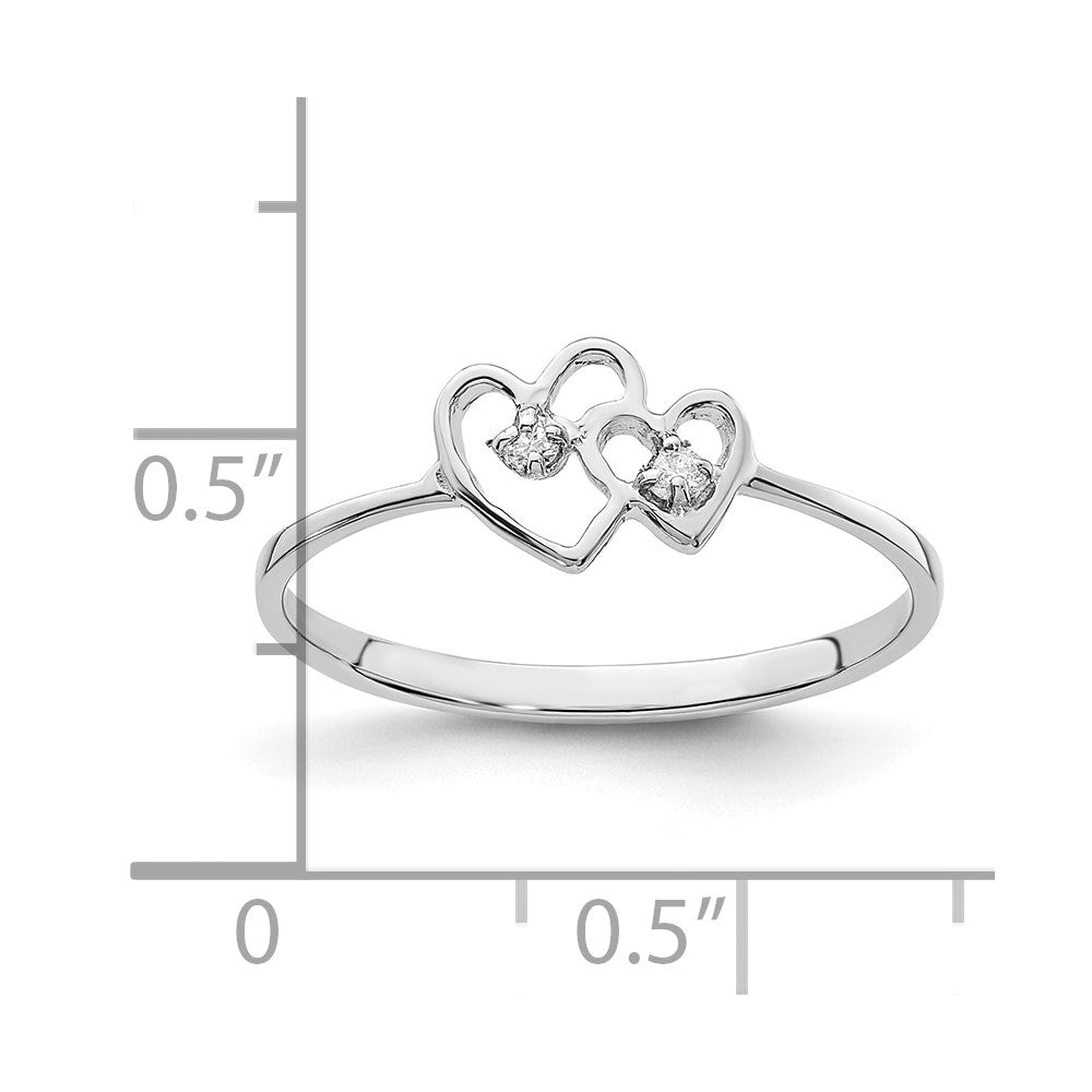 14K Weißgold Ring mit natürlichem Diamant