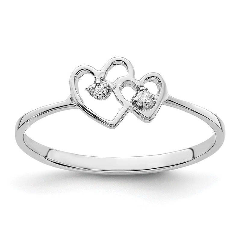 14K Weißgold Ring mit natürlichen Diamanten VS