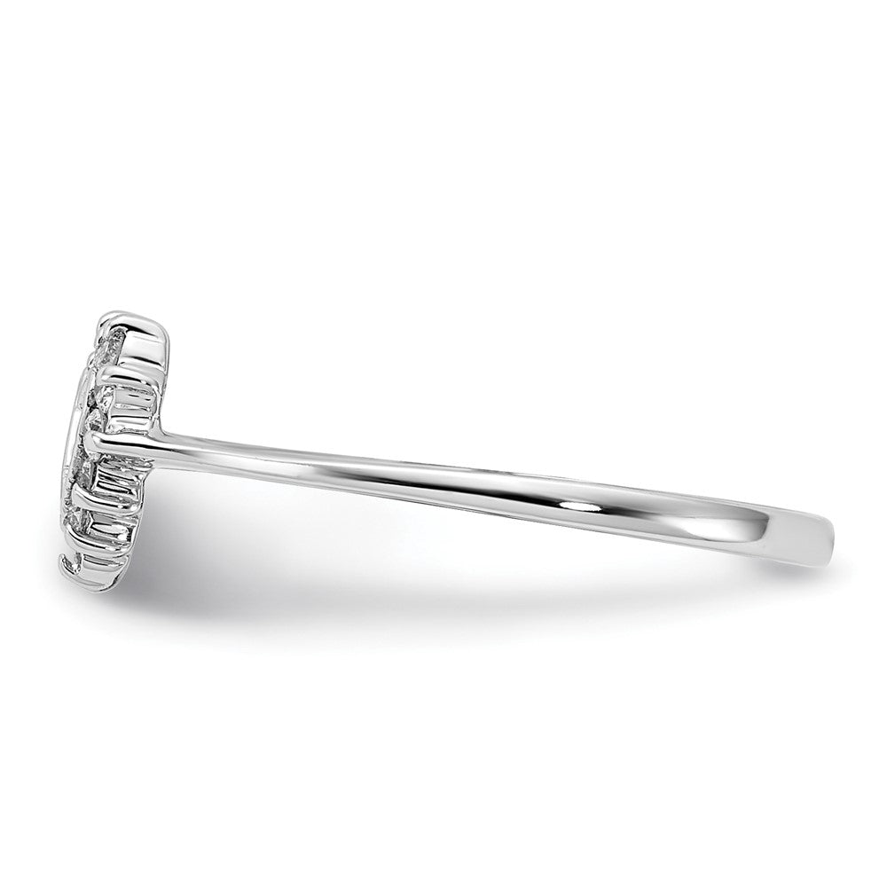 14K Weißgold Ring mit natürlichen Diamanten VS 0,144 ct. Gesamtgewicht
