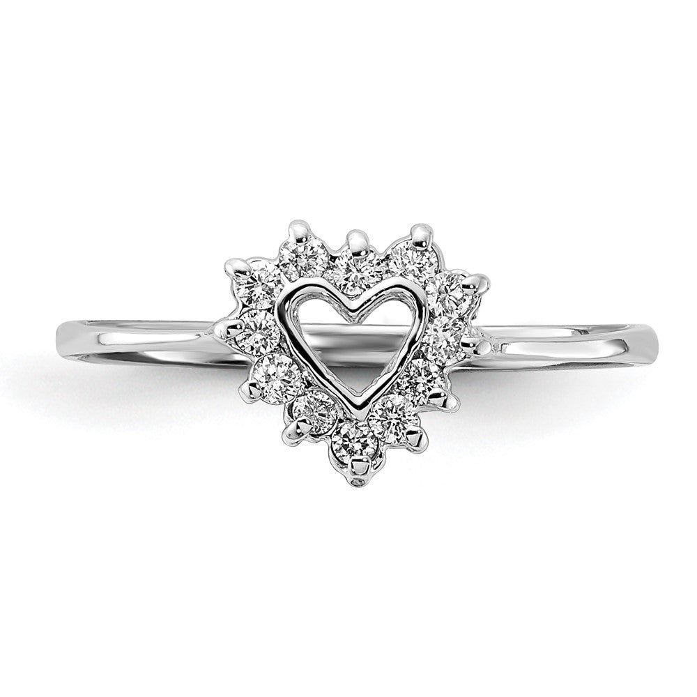 14K Weißgold Ring mit natürlichen Diamanten VS 0,144 ct. Gesamtgewicht