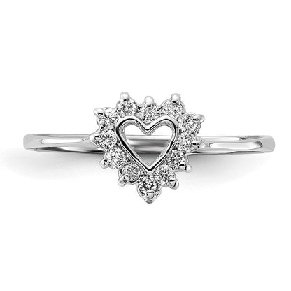 14K Weißgold Ring mit natürlichen Diamanten VS 0,144 ct. Gesamtgewicht