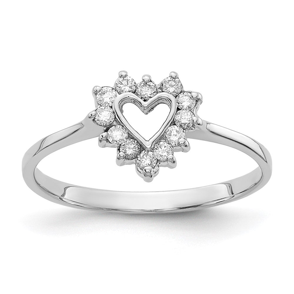 14K Weißgold Ring mit natürlichen Diamanten