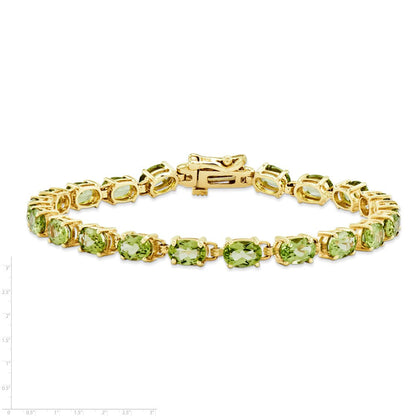 14K Gelbgold 6x4mm Oval Peridot Armband