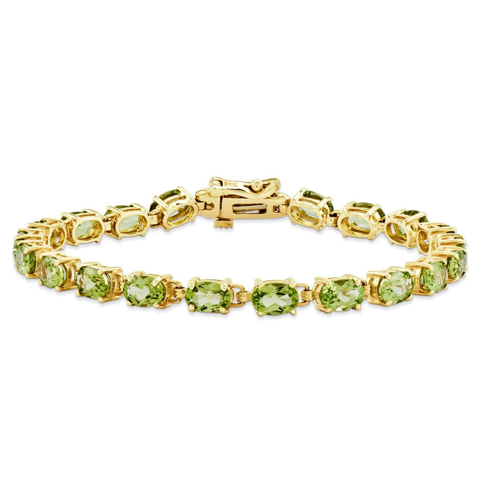 14K Gelbgold 6x4mm Oval Peridot Armband