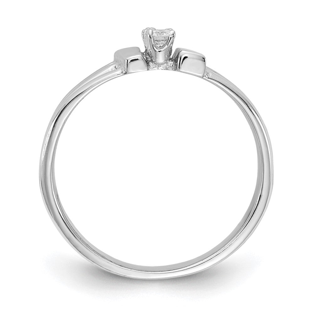 14K Weißgold Poliert Aa Diamant Fantasie Ring